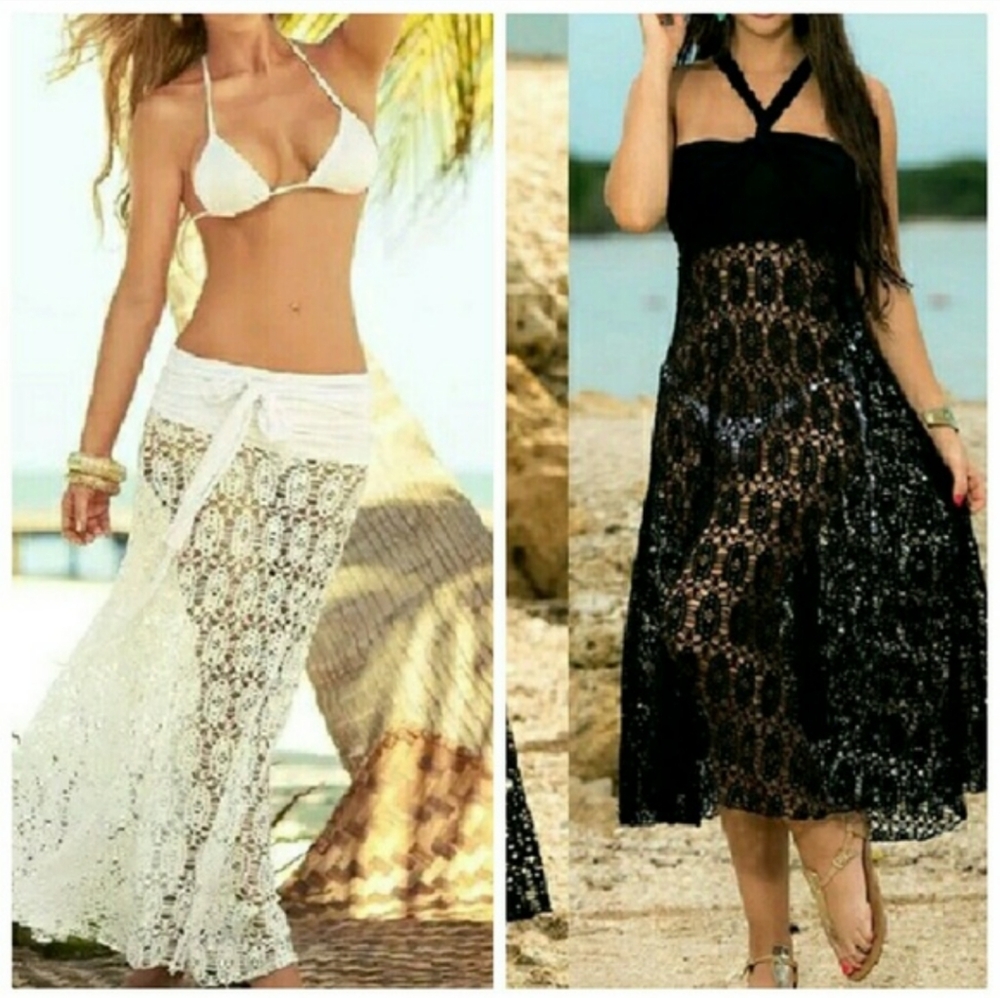women beach dress 2 in 1 sexy ladies white/black l - Picture 4 of 5